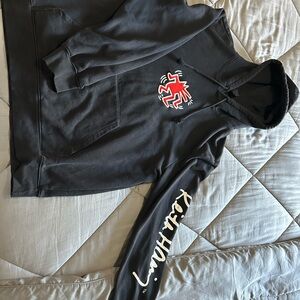 Black Hoodie with Red Graphic